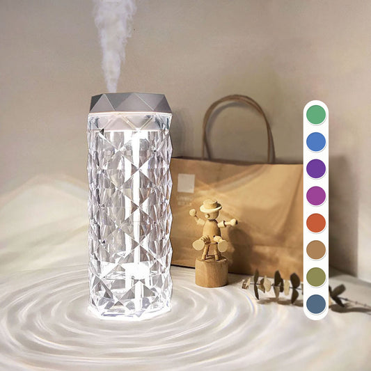 Crystal Lamp Air Humidifier: Color Night Light with Touch Control, LED Atmosphere Room Decoration for Home