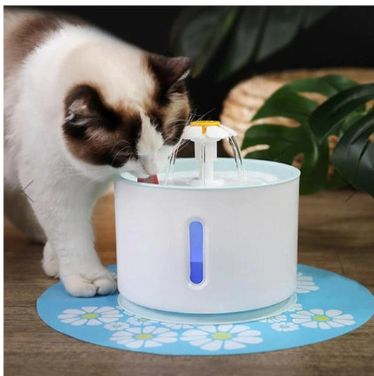 LED-lit Automatic Pet Water Fountain: USB-Powered for Cats and Dogs