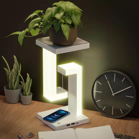 Wireless Charging Suspension Table Lamp: Creative Floating Balance for Home Bedroom