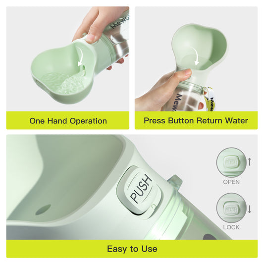 2-in-1 Pet Water Bottle and Feeder: Leak-Proof and Portable for Outdoor Travel